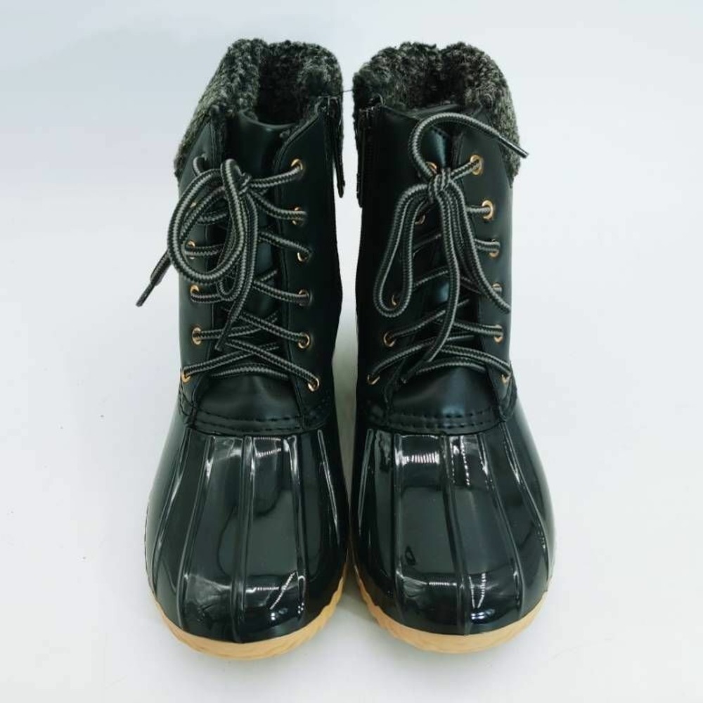 Nature Breeze Womens Duck 02 Winter Boots Black Zipper Faux Fur Lined 6.5 New